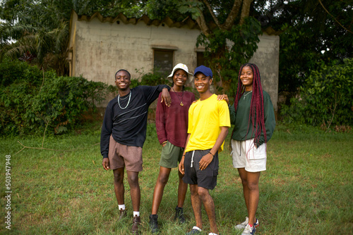 Portrait of young friends