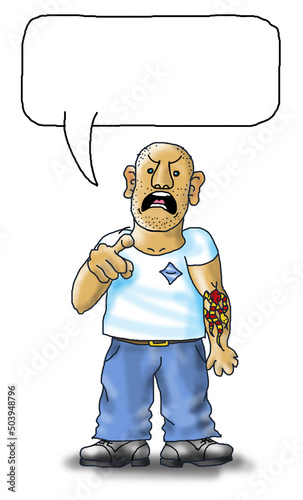 Pointing Man Angry (with Speech Bubble).