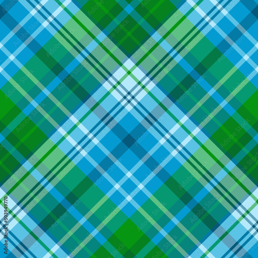 Seamless pattern in marvellous blue and green colors for plaid, fabric, textile, clothes, tablecloth and other things. Vector image. 2