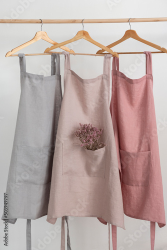 Elegant linen aprons in pastel colors Fototapet