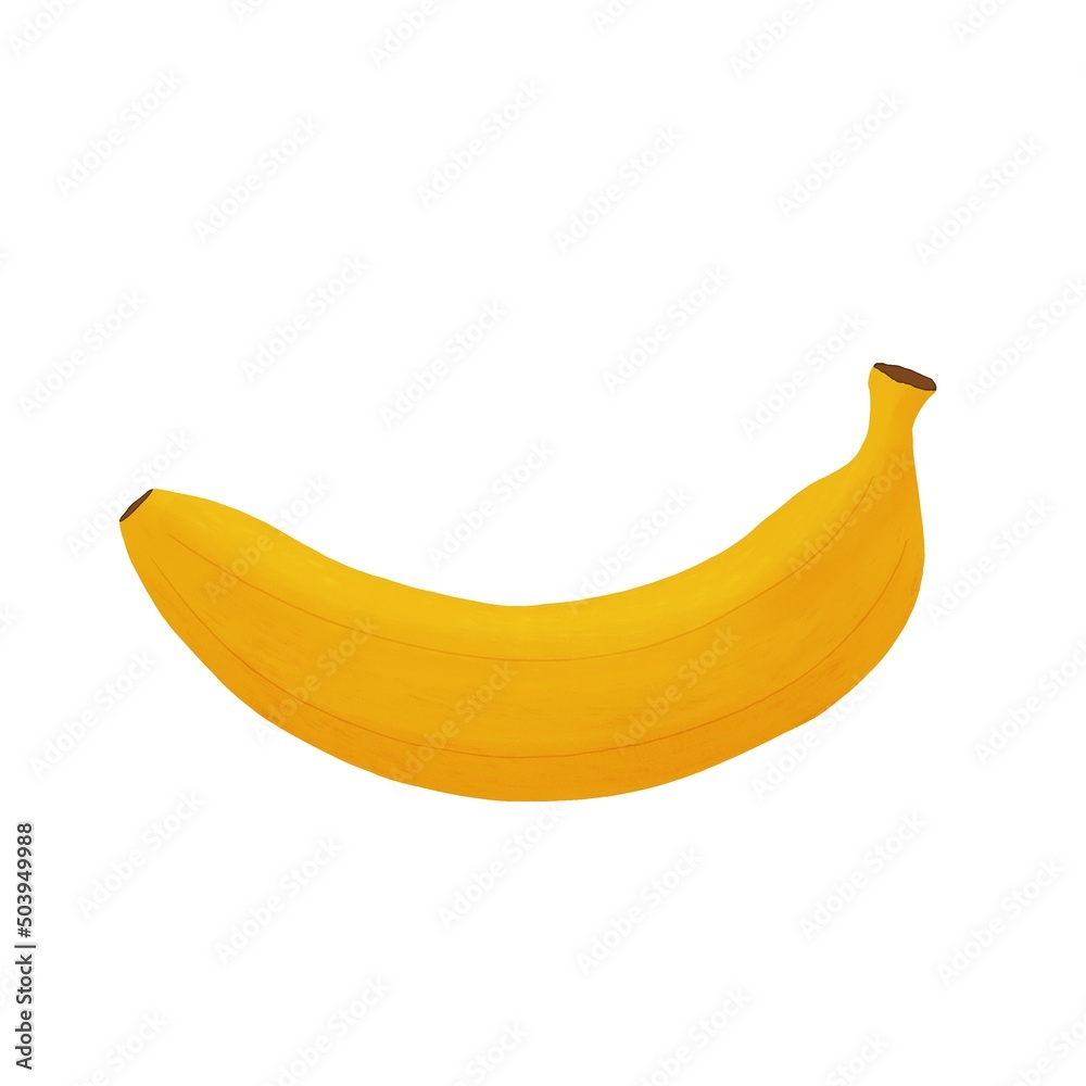 Banana illustration on white background. Fruit. Design for recipes, menus, food shop and more. Banana illustration on white background. Fruit. Design for recipes, menus, food shop and more.