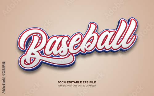 baseball editable text style effect	 photo