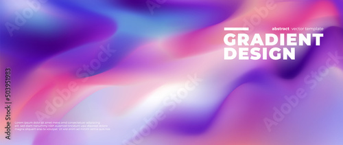 Abstract gradient fluid vector background. Purple wallpaper template with dynamic color and waves, blurred, blend, liquid. Futuristic modern backdrop design for business, presentation, ads, banner.