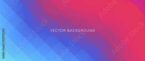 Abstract gradient vector background. Red and blue wallpaper template with dynamic color, blurred, blend, square shapes. Futuristic modern backdrop design for business, presentation, ads, banner.