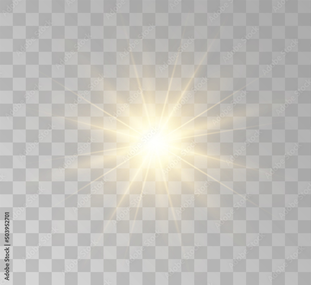 Transparent yellow sunlight special lens flash light effect. Front solar flare lenses	