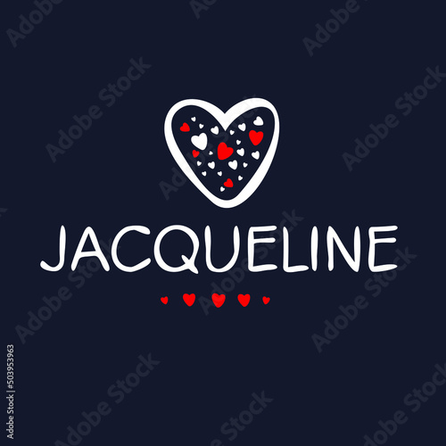 Jacqueline Calligraphy female name, Vector illustration. photo