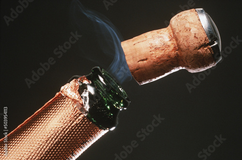 Champaign cork popping photo