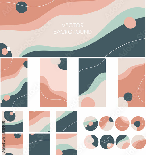 Social media set: stories, posts, highlights, banner templates.