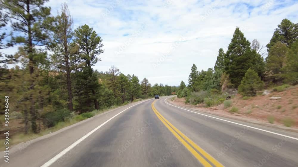 Driving Plate Utah Scenic Byway 12 Eastbound Red Canyon Multicam Set 07 Rear View Campground Southwest USA Driving Plate Utah Scenic Byway 12 Eastbound Red Canyon Multicam Set 07 Rear View Campground Southwest USA