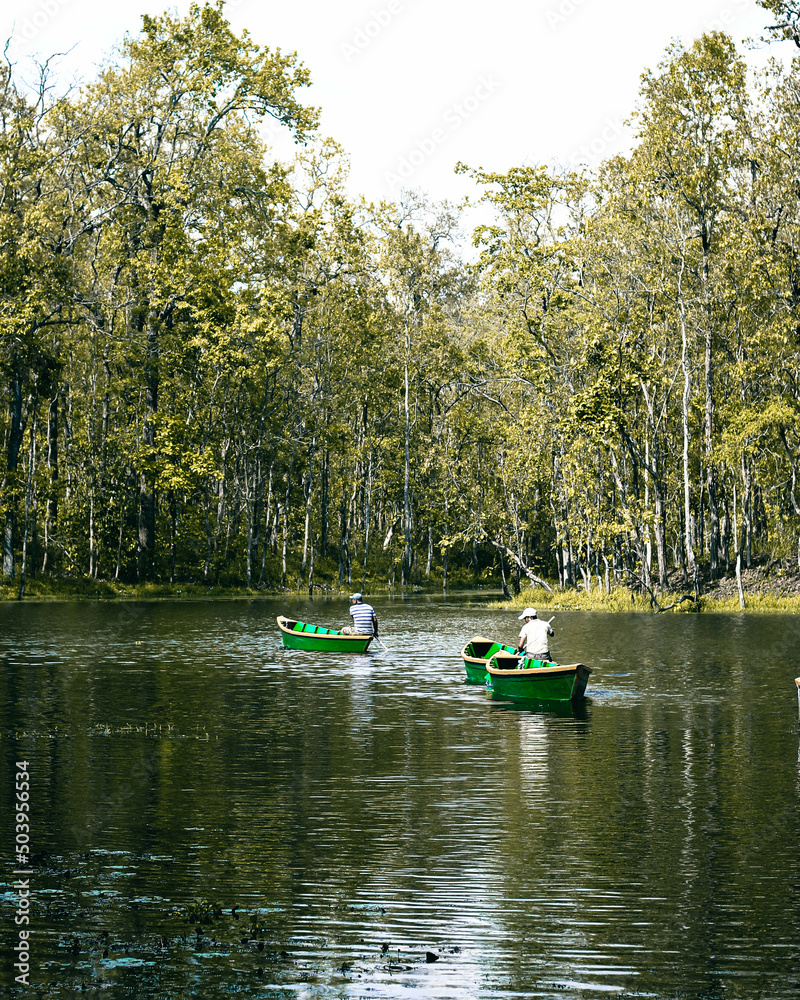 boats on the lake