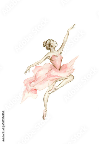 Fotomurale dancing ballerina in pink dress