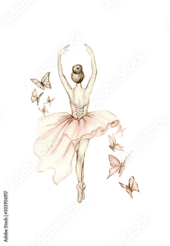 Fotografia dancing ballerina in pink dress