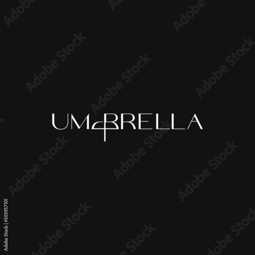Umbrella letter B Typography logo design. Initial b umbrella logo concept Vector illustration