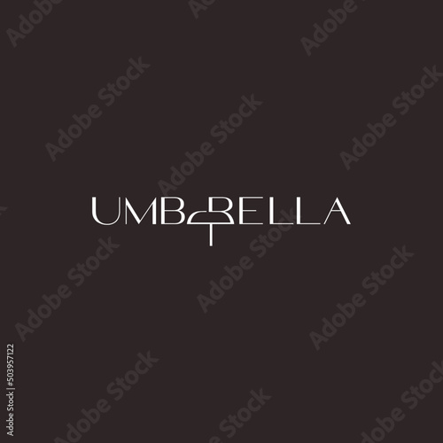 Umbrella Typography logo design. Initial R umbrella logo concept Vector illustration