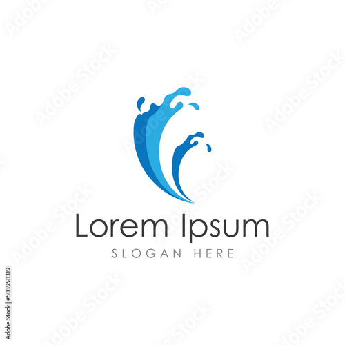 Water wave logo and Sea wave logo or beach water wave, with vector design concept of symbol illustration template.
