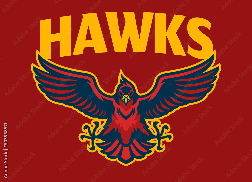 Hawk Sport Mascot Logo Spreading the Wings