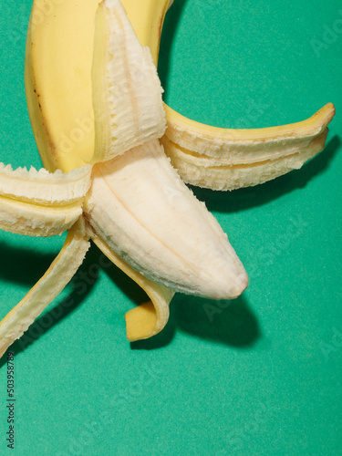 Bannana on a green background