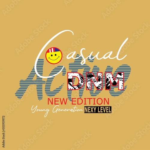 active edition Premium Vector illustration of a text graphic. suitable screen printing and DTF for the design boy outfit of t-shirts print, shirts, hoodies baba suit, kids cottons, etc.