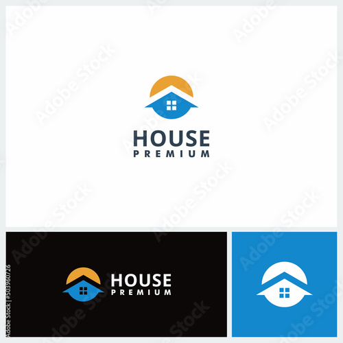 House logo template, home buildings icon logotype vector