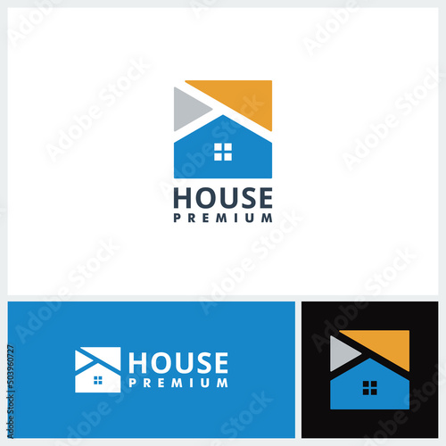 House logo template, home buildings icon logotype vector