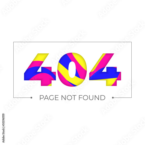 404 error page not found isolated in white background