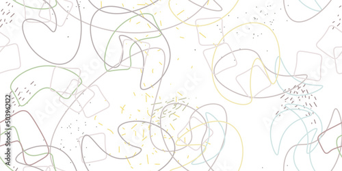 Chaotic Simple Seamless Pattern Textile One Line