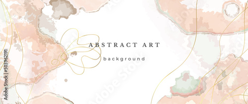 pink watercolor flower wedding luxury gold card