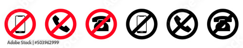 No phone icons. Icons isolated on a white background. Vector illustration