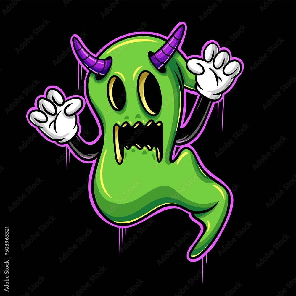 Fototapeta premium ghost evil streetwear cartoon
