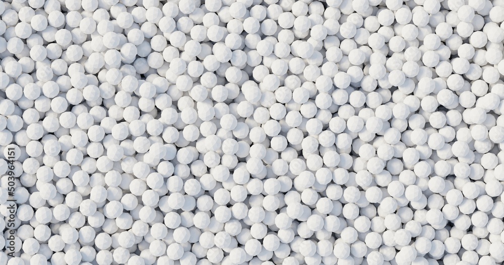 close up of white faceted spheres 3d close up of white faceted spheres 3d