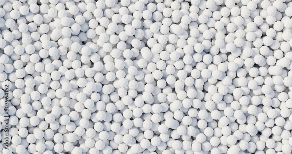 close up of white faceted spheres 3d close up of white faceted spheres 3d