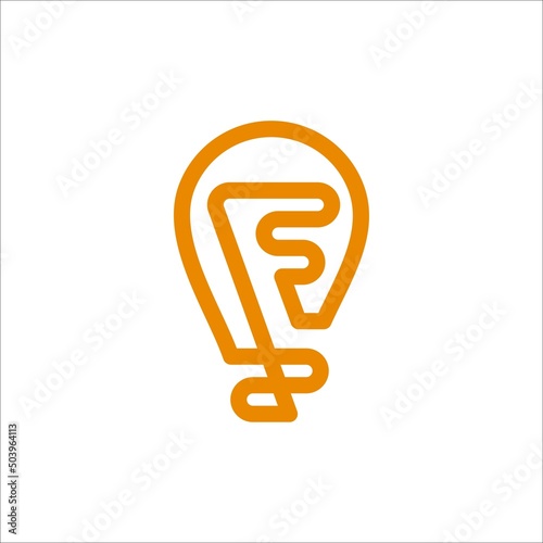initial letter F and bulb logo vector