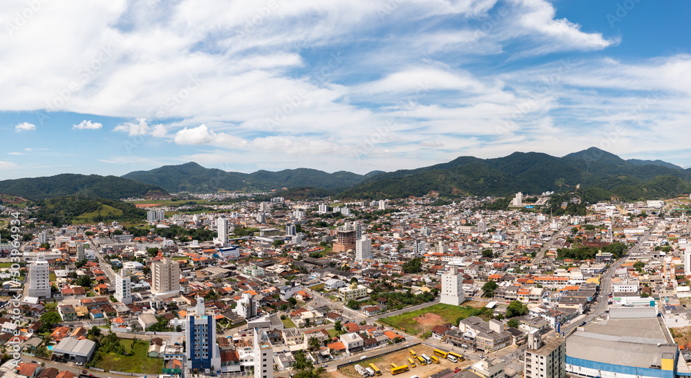 Aerial view of Camboriú city, during the day, Santa Catarina, Brazil.