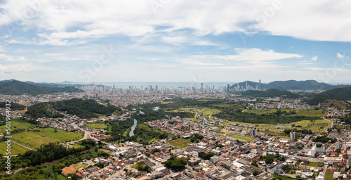 Aerial view of Camboriú city next to Balneário Camboriú, Brazil photo