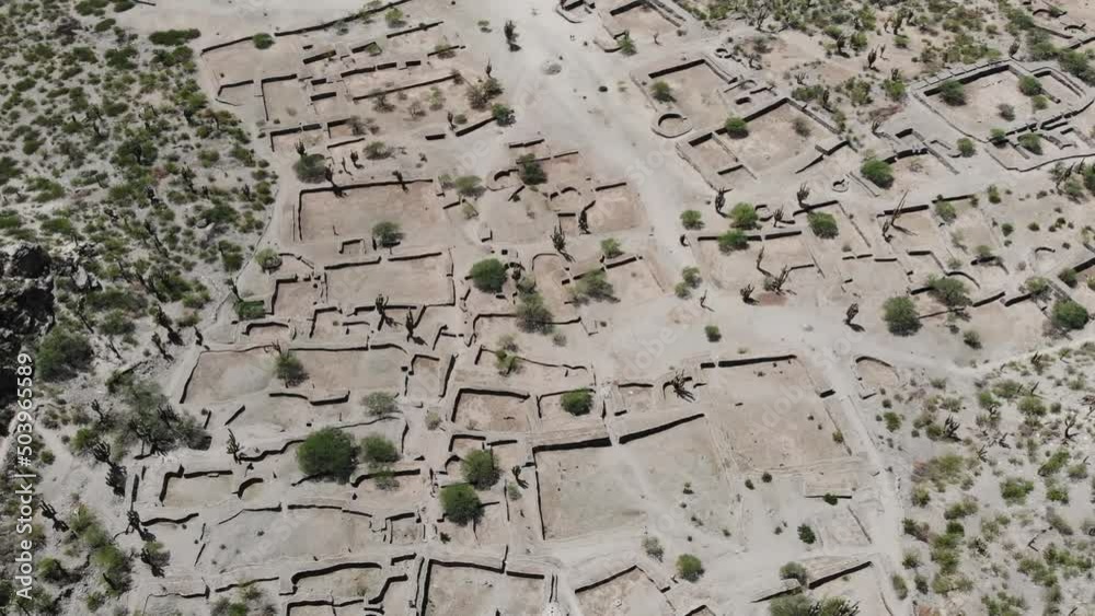 Aerial Top View Of The Historic Ruins Of An Ancient Indian City In The Andes (Quilmes, Argentina) Aerial Top View Of The Historic Ruins Of An Ancient Indian City In The Andes (Quilmes, Argentina)