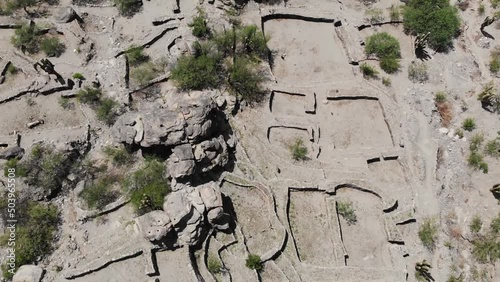 Drone Top View Of The Historic Ruins Of An Ancient Indian City In The Andes photo