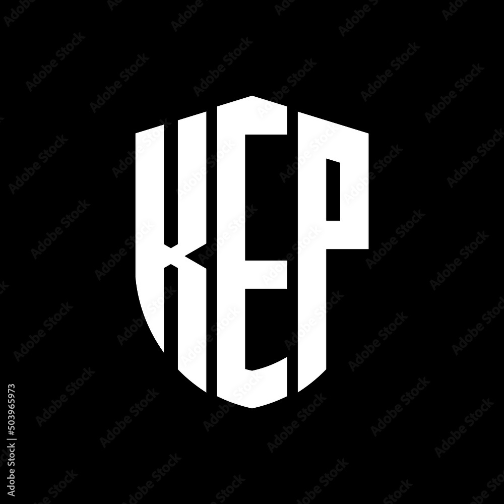KEP letter logo design. KEP modern letter logo with black background