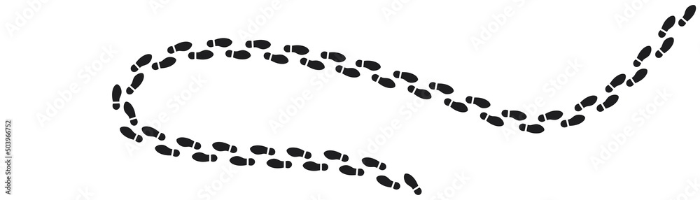 Step footprints paths. footstep prints and shoe steps . shoe tread footprints vector illustration isolated on white background. Step footprints paths. footstep prints and shoe steps . shoe tread footprints vector illustration isolated on white background.