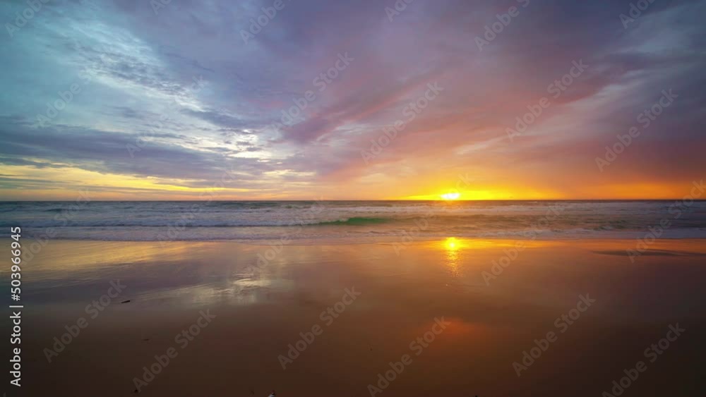 Amazing dramatic sunset sky on beach sand Andaman sea South of Thailand 4k Video Nature landscape beautiful red sky sunset over sea. Amazing dramatic sunset sky on beach sand Andaman sea South of Thailand 4k Video Nature landscape beautiful red sky sunset over sea.