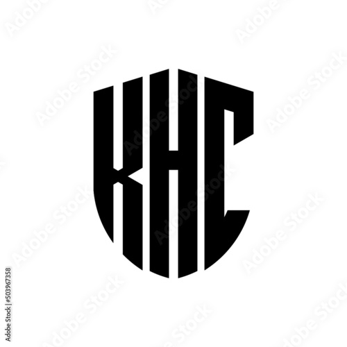 KHC letter logo design. KHC modern letter logo with black background. KHC creative  letter logo. simple and modern letter logo. vector logo modern alphabet font overlap style. Initial letters KHC  photo