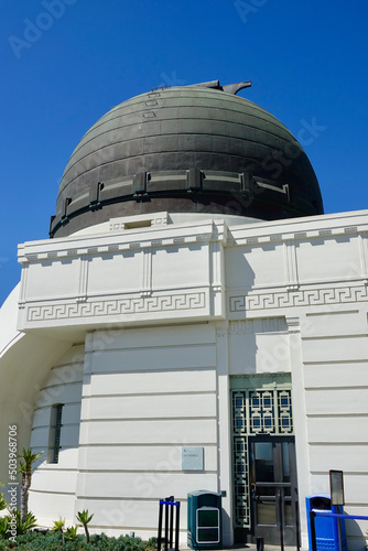 exterior of Griffith Observatory on bright sunny day