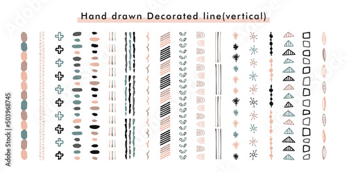 手描きの飾り罫素材のセット