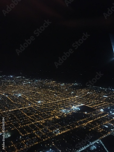 Vista aérea de Buenos Aires de noche