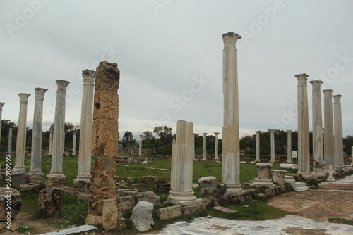 Salamis Ancient City, statues, columns, ruins and ancient theatre, Famagusta Cyprus