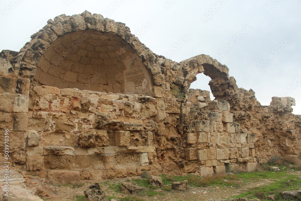 
Salamis Ancient City, statues, columns, ruins and ancient theatre, Famagusta Cyprus
