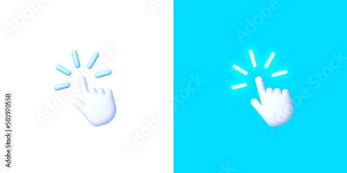 3d computer cursor hand web for concept design. 3d hand pointing icon design. Vector 3d illustration