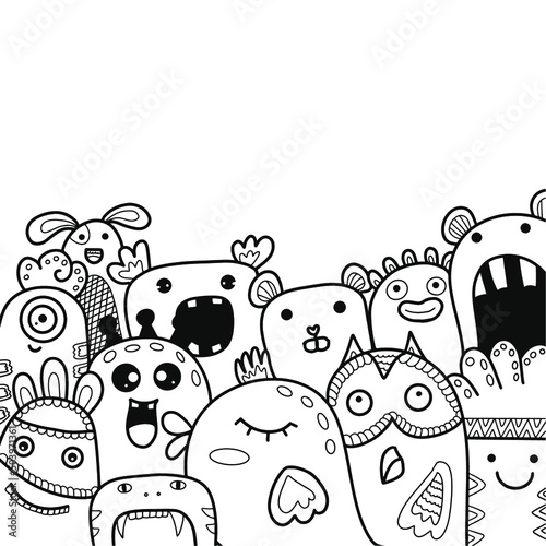 Doodle art cartoon hand drawn Holiday poster template. Very detailed With lots of objects illustration. Funny vector artwork. Corporate identity design.