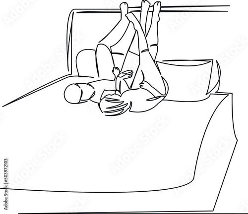 couple in love lying on the bed