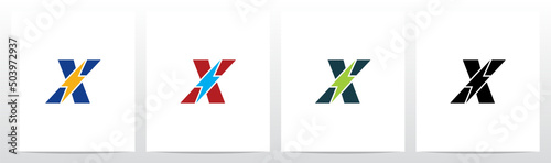 Lightning Thunder Letter Logo Design X