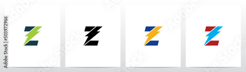 Lightning Thunder Letter Logo Design Z